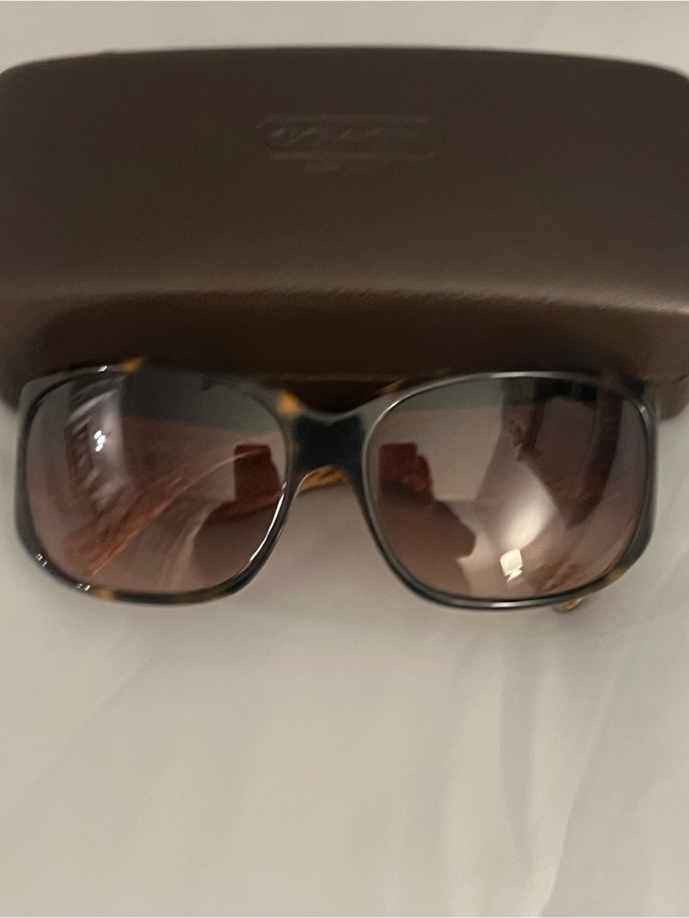 Coach Tortoise Frame Sunglasses with Brown Lenses